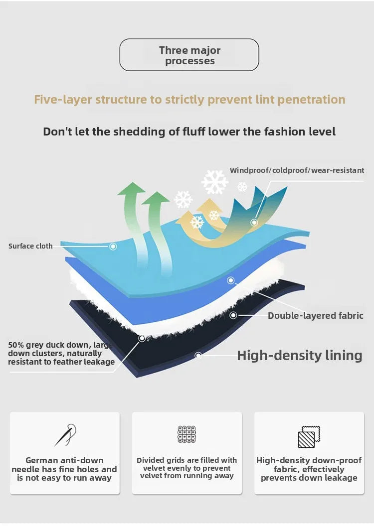 Men's white duck down jacket, new lightweight down cotton jacket, fashionable autumn and winter fashion jacket