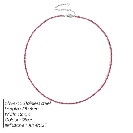 eManco Fashion Crystal High Quality Stainless Steel Gold Plated Necklace Ladies Charming Accessories Gifts Wholesale PlatiNum