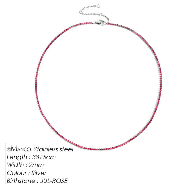 eManco Fashion Crystal High Quality Stainless Steel Gold Plated Necklace Ladies Charming Accessories Gifts Wholesale PlatiNum