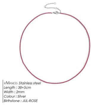 eManco Fashion Crystal High Quality Stainless Steel Gold Plated Necklace Ladies Charming Accessories Gifts Wholesale PlatiNum