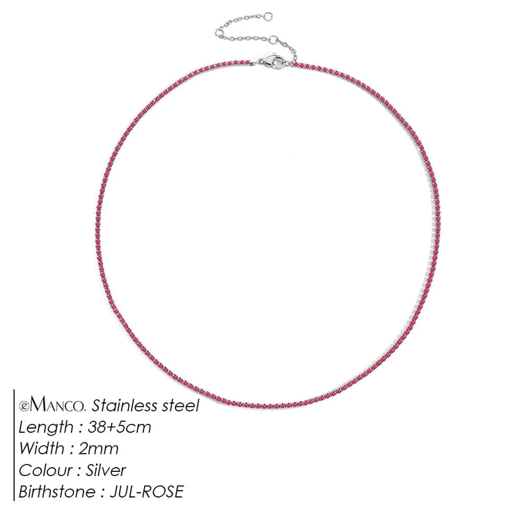 eManco Fashion Crystal High Quality Stainless Steel Gold Plated Necklace Ladies Charming Accessories Gifts Wholesale PlatiNum