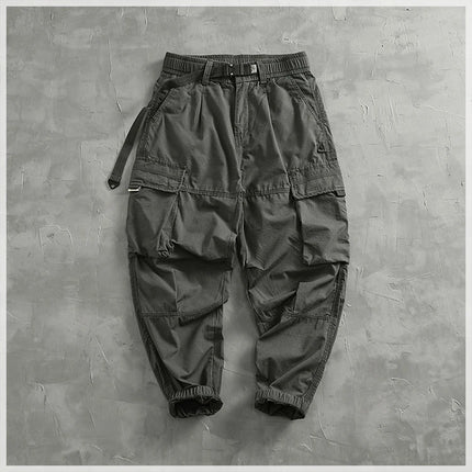 Men's corset casual pants loose 3D vertical cut retro military style outdoor scratch resistant multi-pocket cargo pants