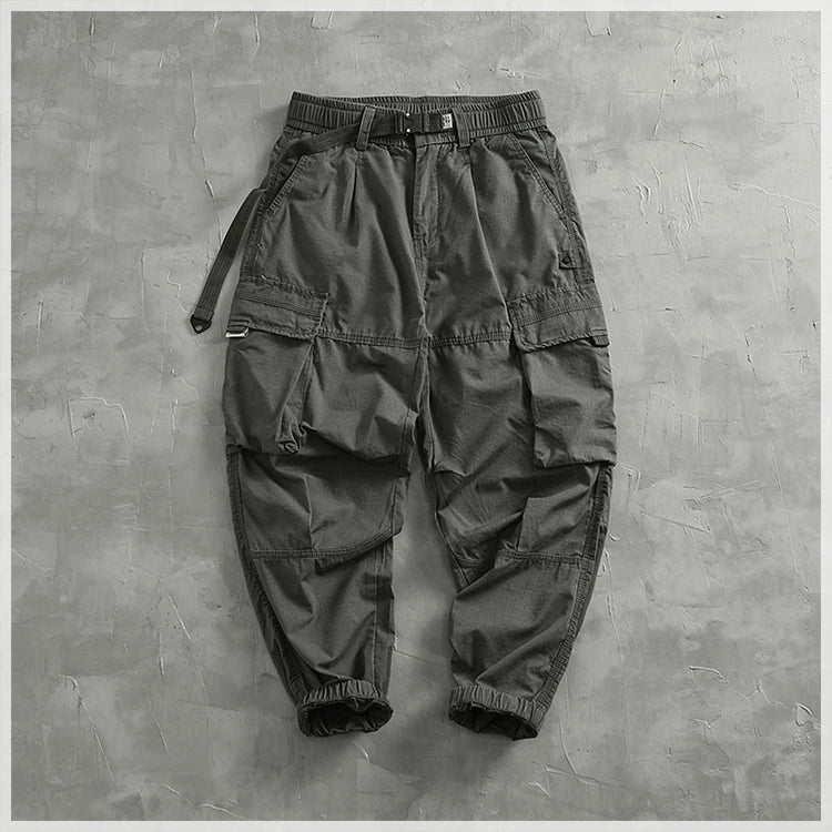 Men's corset casual pants loose 3D vertical cut retro military style outdoor scratch resistant multi-pocket cargo pants