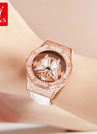 OLEVS 9996 Orologio Elegante di Lusso da Donna, Orologio al Quarzo Scheletrato, Impermeabile, con Quadrante Luminoso e Diamanti, Regalo Originale platinumshop