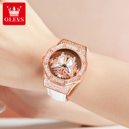 OLEVS 9996 Orologio Elegante di Lusso da Donna, Orologio al Quarzo Scheletrato, Impermeabile, con Quadrante Luminoso e Diamanti, Regalo Originale platinumshop