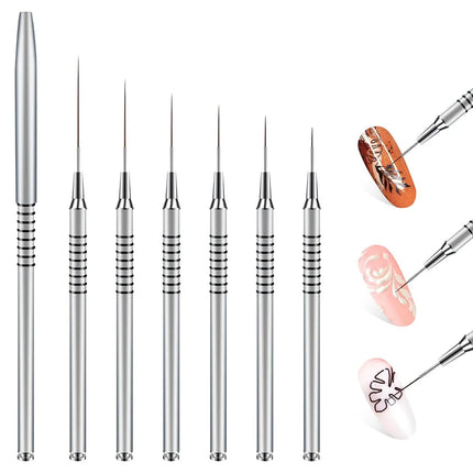 6 Size Nail Art Liner Brushes 5/7/9/11/20/25mm Painting Nail Art Brush Dotting Drawing Tool Long Lines Thin Details Manicure Pen