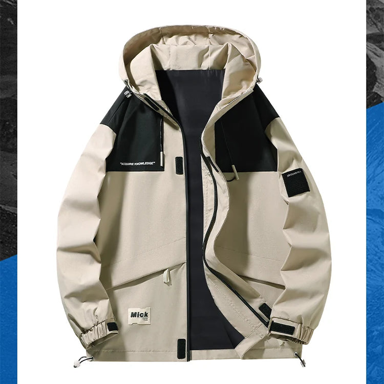 Plus Size Male Waterproof Windproof Hooded Jacket Autumn Winter New Fashion Men Casual Loose Fleece Thick Warm High Quality Coat