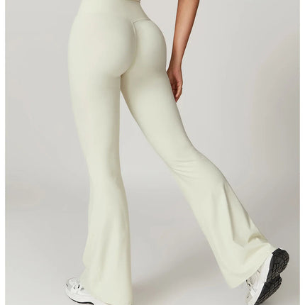Flare Leggings Yoga Pants Women Bell-bottoms Yoga Tights High Waist Fitness Pants Stretch Gym Workout Sports Push Up Leggings PlatiNum