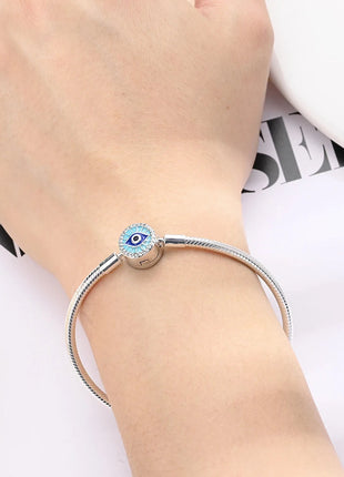 Nuovo Bracciale Originale in Argento 925 con Quadrifoglio Portafortuna e Catena a Serpente, Adatto per Gioielli Fai-da-Te da Donna PlatiNum