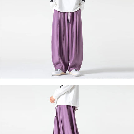 Pantaloni a Gamba Dritta da Uomo, Casual e alla Moda, con Vita Alta Elasticizzata, Stile Harajuku, Larghi, Streetwear, Taglie Fino a 5XL