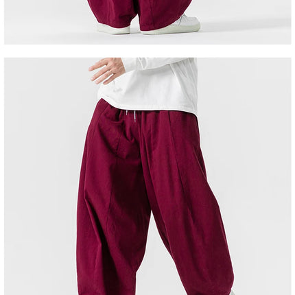 Pantaloni casual da uomo autunno stili giapponesi pantaloni lanterna da uomo caldi vintage larghi pantaloni da uomo oversize moda streetwear
