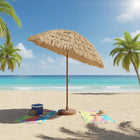 Ombrellone Tiki con Tetto in Paglia Stile Hawaiano Tropicale 30 °   Ombrellone da Esterno Multi-Angolo con Palo in Metallo Rimovibile per Spiaggia, Giardino e Patio