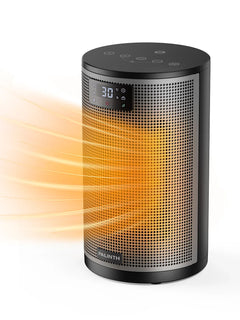 Portable Electric Heater 1500W PTC Ceramic Space Heater 10inch Instant Warmth Quiet Air Blower Fan V0-Grade Fireproof Materials Overheat Protection Tilting Protection Home Appliance for Bedroom Office Desk Indoor