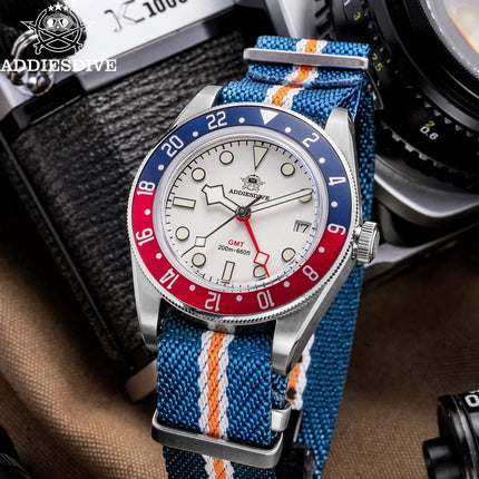 ADDIESDIVE New GMT Watch For Men Gift Bubber Glass AR Coating 200m Waterproof Diving BGW9 Luminous Date Sport Business Wristwatc