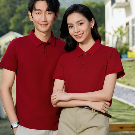 100% cotton work polo shirt, custom pure cotton polo, corporate culture short-sleeved T-shirt, embroidery, print, logo, word