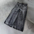 Y2K Retro Oversize Baggy Pantaloni lavabili unisex Phantom Jeans Uomo High Street Spider Toppa ricamata Hip Hop Streetwear Gotico