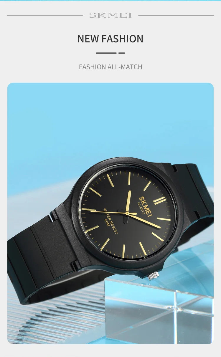 SKMEI Top Brand Casual Quartz Wristwatches Mens New Simple TPU Strap 3Bar Waterproof Watches For Male Time Clock Reloj Hombre
