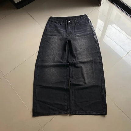 Jeans Baggy Oversize Y2K con Stampa Americana, Stile Harajuku Hip Hop, Pantaloni Larghi Casual da Donna