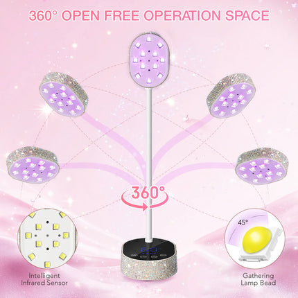 12 LEDS Nail Lamp Rechargeable 36W Nail Dryer with 3 Timer Settings Professional UV Light with LCD Touch Screen