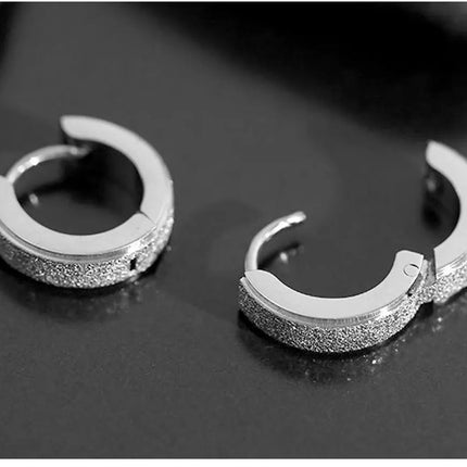 Orecchini a cerchio in acciaio inossidabile con glassa larga 2 pezzi orecchini rotondi neri per donna uomo Punk Vintage Circle Earring Jewelry Statement platinumshop
