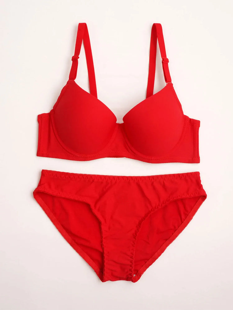 Style Sexy Bras For Women Lingerie red Female Push Up Underwear Four season collection bra 2-piece set B6005
