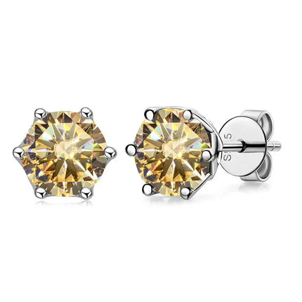 Real 1 CT D Color Moissanite Stud Earrings For Women Top Quality 925 Sterling Silver Sparkling Wedding Jewelry PlatiNum