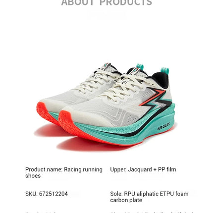 361 Degrees Flame 4.0 MIX Men Running Shoes Carbon Plate Racing Marathon Stable Rebound Wear-resistant Male Sneakers 672512204 PlatiNum