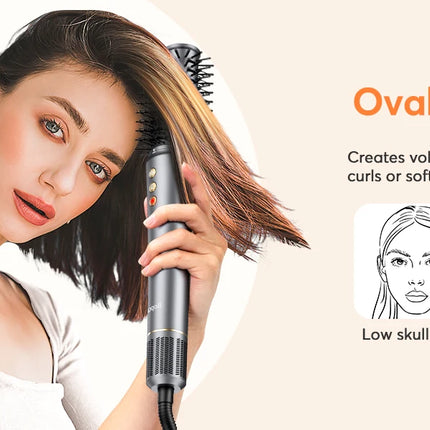 Bopcal 5 In 1 Hair Dryer Hot Air Comb Electric Hair Curling Iron 1200W High Speed Blower Multifunctional Styling Tools Hairdryer