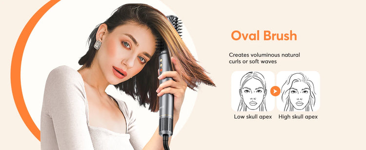 Bopcal 5 In 1 Hair Dryer Hot Air Comb Electric Hair Curling Iron 1200W High Speed Blower Multifunctional Styling Tools Hairdryer