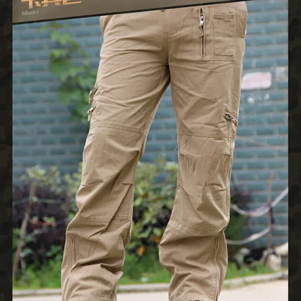 Men's Cargo Pants Outdoors Style Tactical Pants Male Camo Jogger Plus Size Cotton Many Pocket Men Camouflage Black Trousers