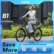 Bicicletta Elettrica Urbana Foride B1, Motore 250W, Coppia 45Nm, Batteria 36V 15.6Ah, Autonomia 90km, 5 Livelli di Assistenza, Modalità Camminata 6km/h