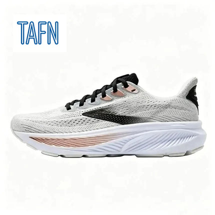 Scarpe da corsa professionali in tessuto jacquard ultra-traspirante, con suola ondulata ad alta reattività per allenamento maratona e corsa a lunga distanza intensiva.