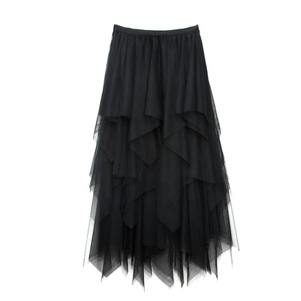 Tutu estivo gonna donna Harajuku Casual Tulle Bottom Jupe Femme Faldas moda vita alta Midi Mesh gonne abbigliamento donna Saia