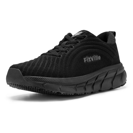 FitVille Wide Toe Box Shoes For Women Breathable Wide Fit Running Shoe Lightweight for Swollen Feet with Cushioned Relief Pain PlatiNum