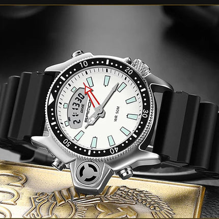 SANDA Sport orologio digitale al quarzo da uomo orologi subacquei creativi orologio da uomo con allarme impermeabile orologio con doppio Display Relogio Masculino platinumshop