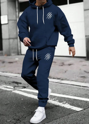 Men's sports suit, sports fashion print set, men's hoodie, women's suit, plush hoodie, solid color hoodie, casual wear PlatiNum