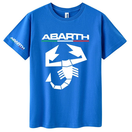 Abarth Scorpion 100% Cotton Men's T-shirt Abarth Scorpion White Black Sport Car Racing Italy Motor Tuning Rally Car Men TShirt