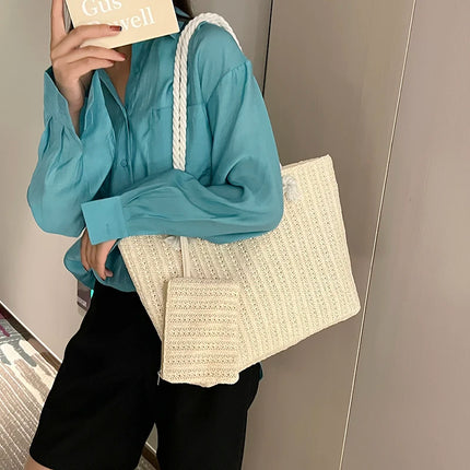 Designer Women's Bags Fashion Large Capacity Straw Tote Bag Summer Beach Bag Casual Big Bali Bag