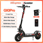 Monopattino elettrico iScooter GX3Pro 1500W 50km/h, potente monopattino a batteria 48V 17.5Ah, pneumatici antiscivolo da 11 pollici per fuoristrada, autonomia massima 60km.