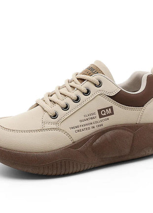 New Women's Shoes 2024 Spring Thick Sole Elevated Shoes Sports Shoes Women's Shoes Student Street Casual Board Shoes PlatiNum