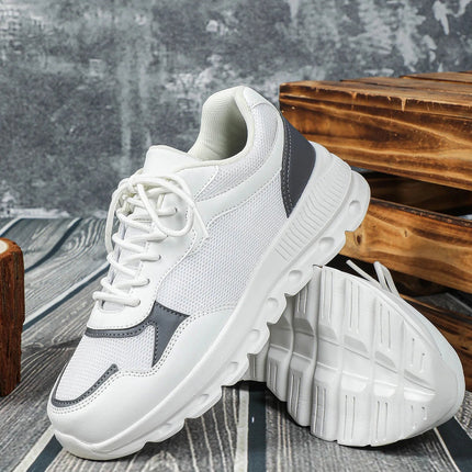 VEAMORS Unisex Mesh Running Shoes Lightweight Breathable Sports Sneakers Elastic Soft Sole Footwear for Walking Gym Fitness PlatiNum