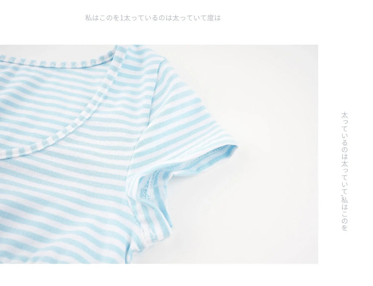 La biancheria intima giapponese della maglietta a righe Super corte imposta il Bikini uniforme delle ragazze del Costume Cosplay della scuola di stile a tre punti platinumshop