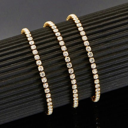 Zirconia Tennis Necklace  Iced Out Bling Chain 2mm/3mm Sexy Choker Stainless Steel For Women Jewelry Accessories PlatiNum