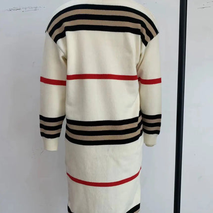 Print Long Cardigan For Women 2025 New Autumn Winter Clothes Knit Loose Outerwear Soft Sweater Coat Streetwear Fashion Cover Up