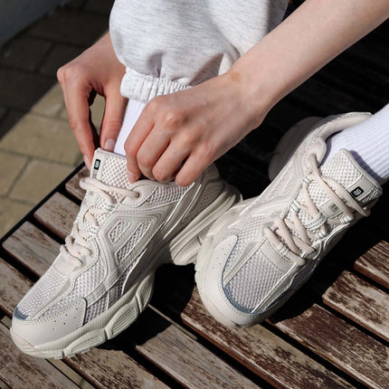 Baasploa Scarpe da corsa retrò da donna Scarpe da jogging sportive con lacci in rete da esterno Scarpe casual leggere e traspiranti antiscivolo da donna