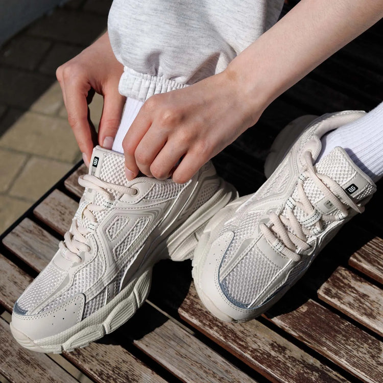 Baasploa Scarpe da corsa retrò da donna Scarpe da jogging sportive con lacci in rete da esterno Scarpe casual leggere e traspiranti antiscivolo da donna