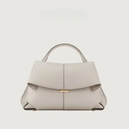 Borsa da donna di lusso in vera pelle, borsa da pendolare pratica di alta gamma, design elegante con pieghe, borsa quotidiana di grande capacità