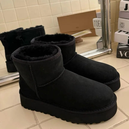 Classic Short Women's 2027 New Winter Warm Wool Thick Sole Genuine Leather And Fur Snow Boots