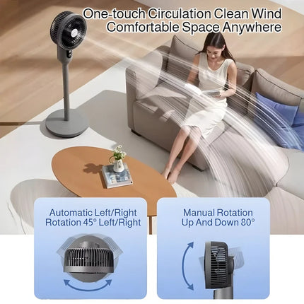 Ventilatore intelligente regolabile con 3 impostazioni di velocità Circolatore d'aria a basso rumore e ventilatore a torre Vento silenzioso e potente Ideale per il raffreddamento domestico