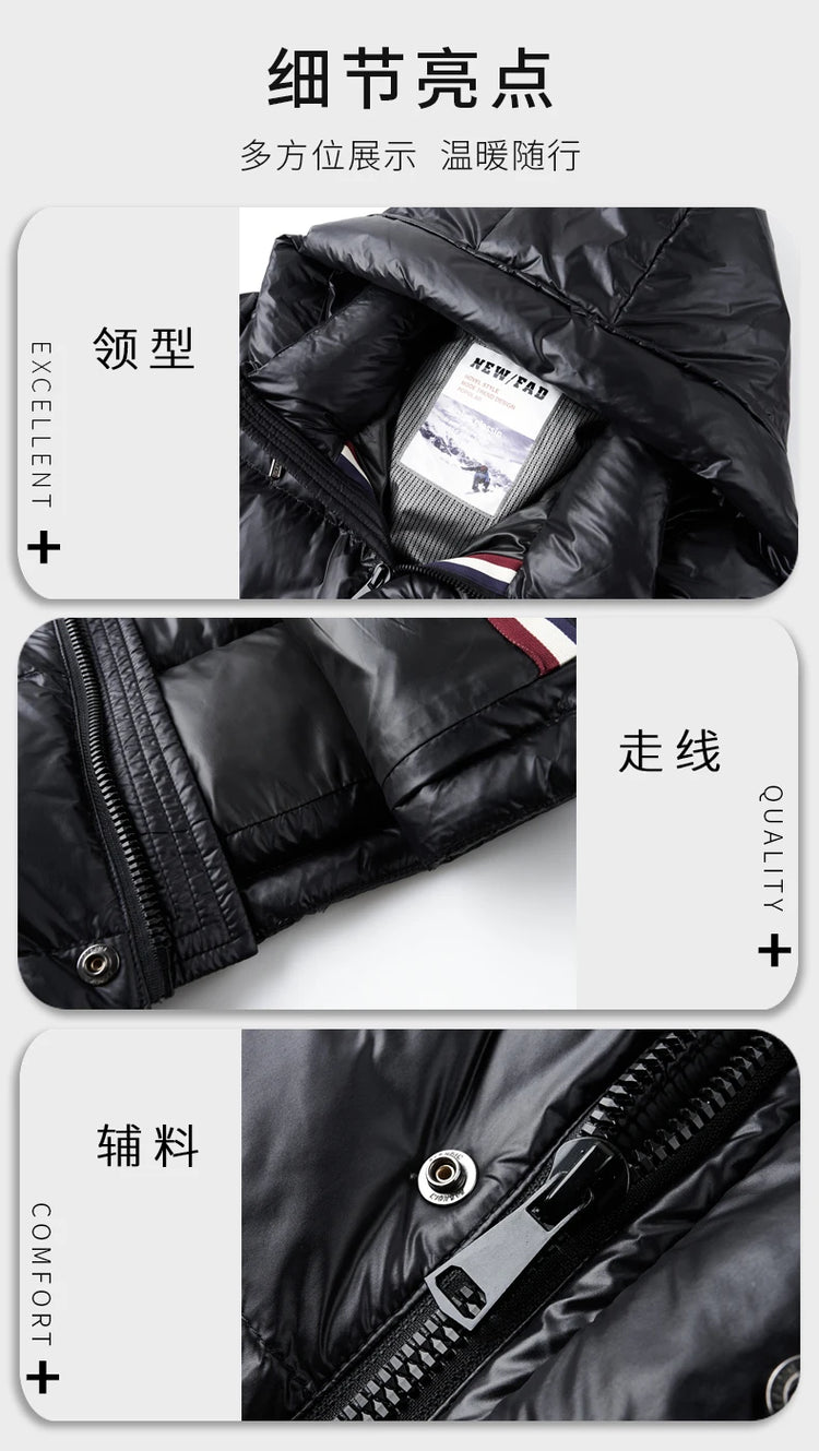 New arrival winter jacket 90% white duck down jackets men,mens thicken warm parkas winter down coat,autumn hooded parkas men